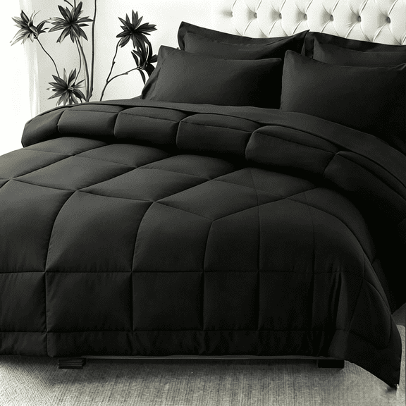 Grace Paws Black 2-Piece & 3-Piece Bedding Comforter Set  Twin/Queen/King  Soft Micr