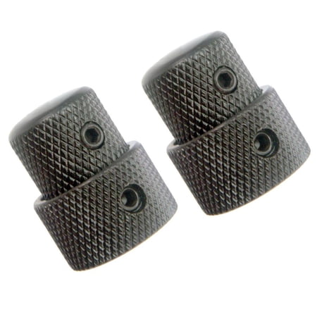 Black 2 Pieces Volume Control Cylinder Knobs Caps Buttons for Electric