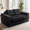 thumbnail image 1 of Black 2-Seat Bean Bag Loveseat Sofa Couch with Tufted Cushion and Pillows, Boneless Cloud Sofa, No Assembly Required, 1 of 7