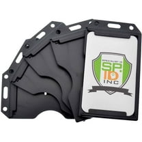 Black 2 Sided Rigid Multi Card Holder - Vertical Side Load Plastic Badge Holder for Two I'd Cards by Specialist ID