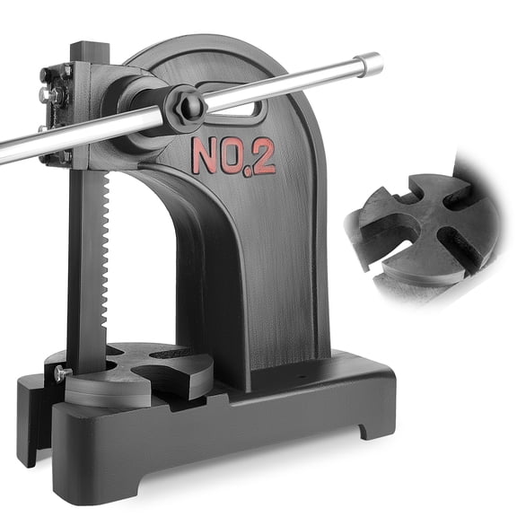 Black 2 Ton Desktop Manual Lever Press,57 Lbs Cast Iron Heavy-duty Arbor Press, Maximum Height 8.5 Inch Press, for Riveting Punching Holes