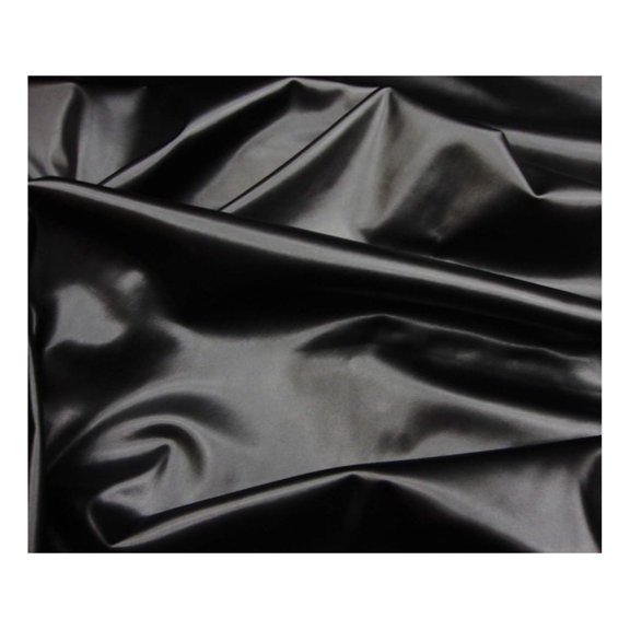 Black 2 Way Stretch Vinyl Clothing Fabric Per Yard 58" Wide