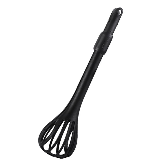 Black 2-in-1 Multi-function Plastic Manual Egg Whisk - Bread Clip and Egg Mixer Stick - Portable Kitchen Tool for Baking