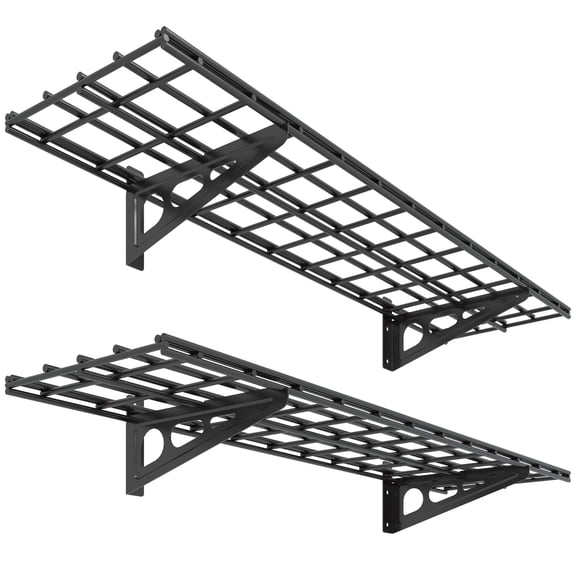 Black 2 pack-1x4 ft Wall Mounted Floating Shelves