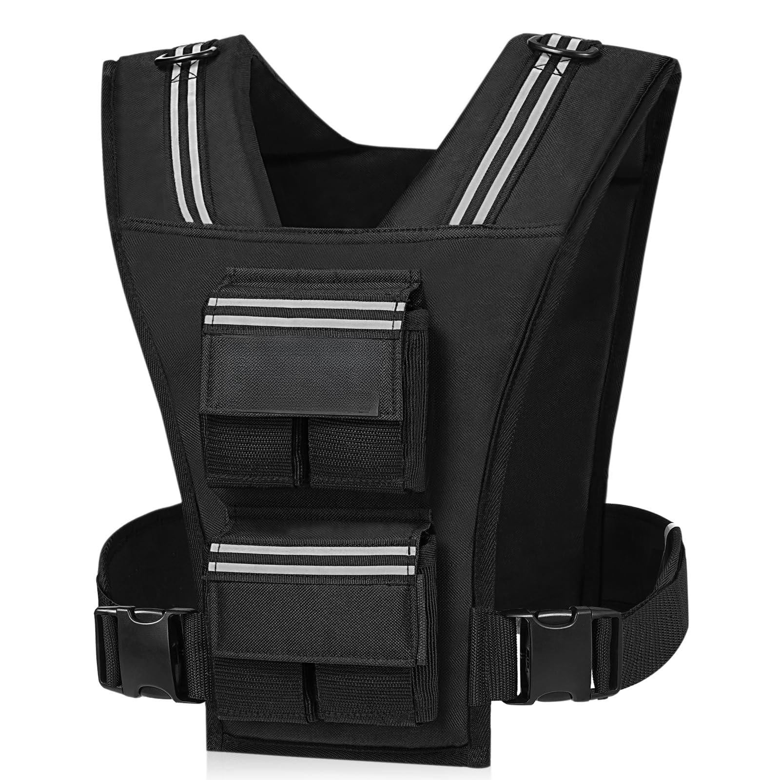Black 20 Lb Adjustable Weighted Vest for Strength Running Walking Workout