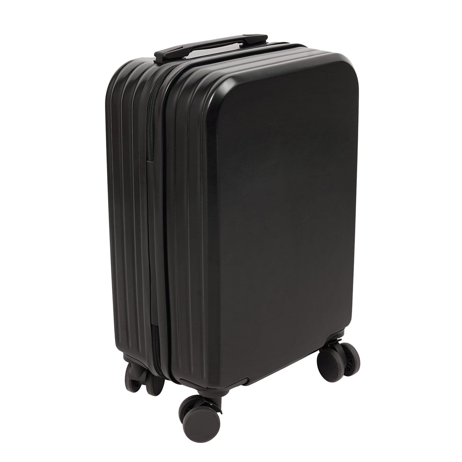 Black 20" Travel Luggage Suitcase Carry On Luggage with 4 Universal Wheels and USB Port Hard Shell Rolling Travel Suitcase with Cup Holder 3-Digit Combination Lock Design 88.18lbs Capacity