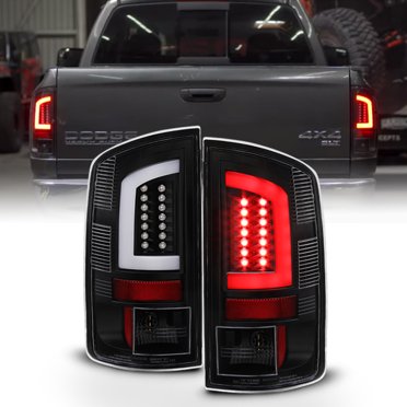 WINJET Dark Black Red Lens Tail Lights For 2002-2006 Dodge Ram 1500 2500 3500