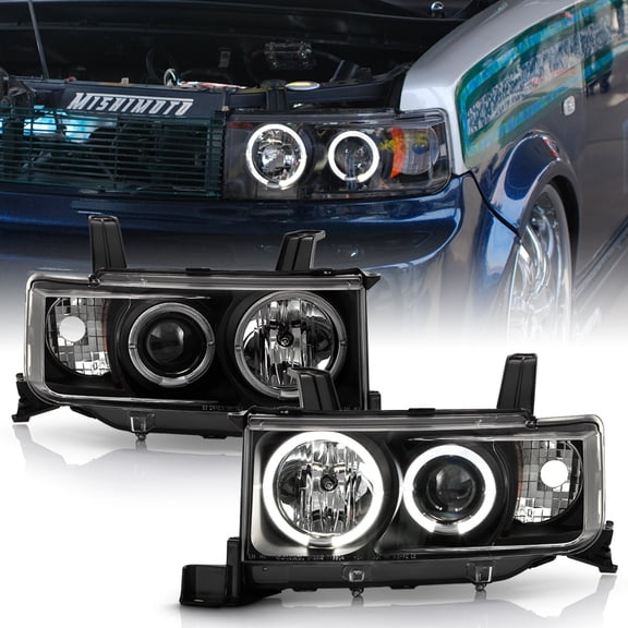 Black 2004 2005 2006 Scion Xb LED Halo Projector Headlights Headlamps Left+Right