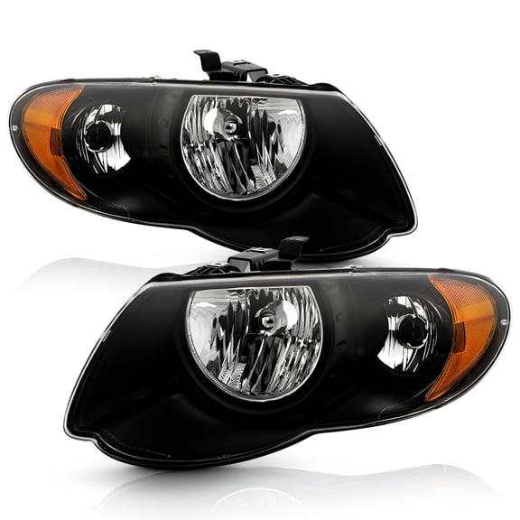 Black 2005-2007 Chrysler Town & Country Headlights Headlamps 05 06 07 Left+right