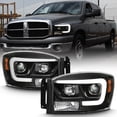 thumbnail image 1 of Black 2006-2008 Dodge Ram 1500 2500 3500 LED Tube Projector Headlights Headlamps, 1 of 9