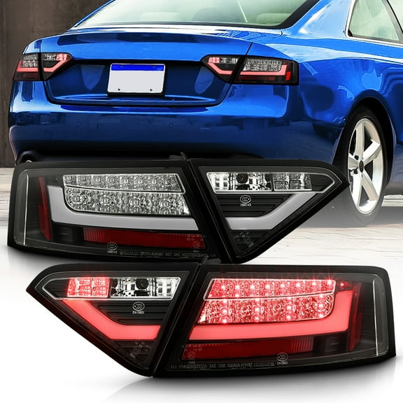 Black 2008-2012 Audi A5 Lumileds LED Tail Lights Brake Signal Lamps Left+Right