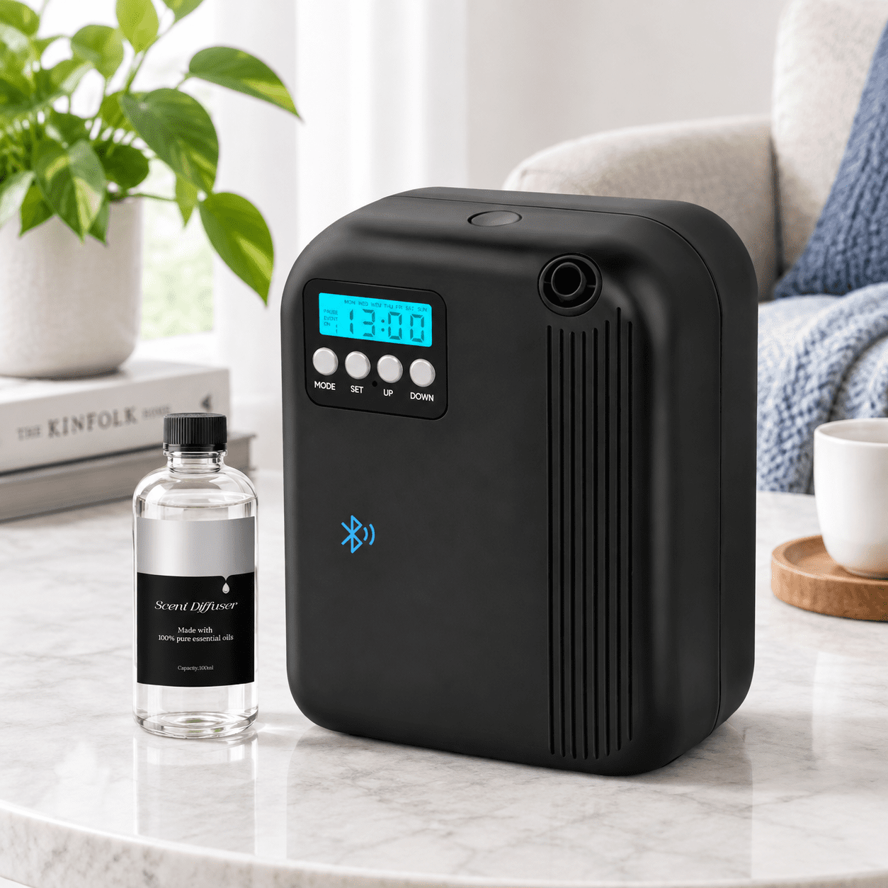Black 200ml Waterless Aroma Diffuser, 1000-1500 Sq Ft Coverage for Home ...