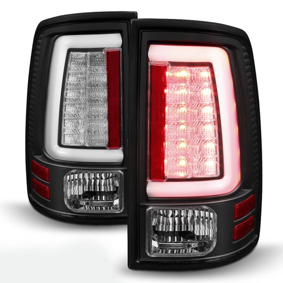 Black 2013-2018 Dodge Ram "Light Tube" LED Tail Brake Lamps 13-18 Left+RIght