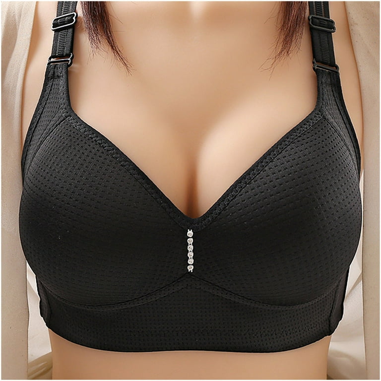 Black 2023 Friday Deals Floleo Bras Clearance Summer Fall Woman Sexy Ladies  Bra Without Steel Rings Sexy Vest Large Size Lingerie Underwire Nursing