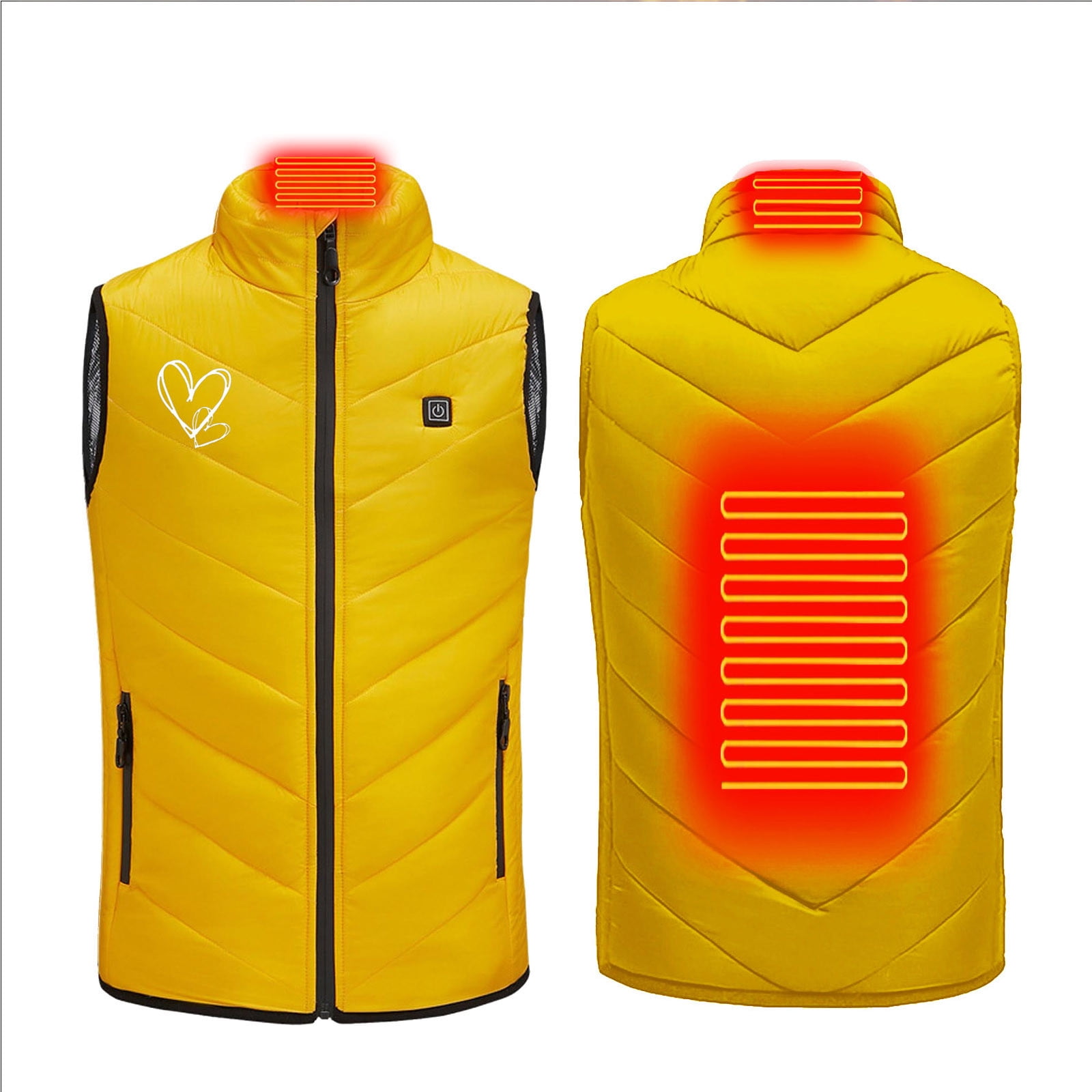 Black 2023 Friday Deals Floleo 2023 Winter Heated Vest Coat USB