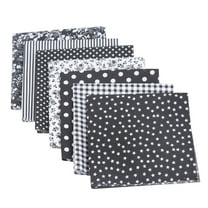 Black 2025 Premium Quilting Squares Bundle - 10"X10" (25X25Cm) Cotton Fabric Patchwork Set with 7 Assorted Patterns, Pre-Cut Diy Sewing Materials for Crafters & Beginners (Floral/Geometric)