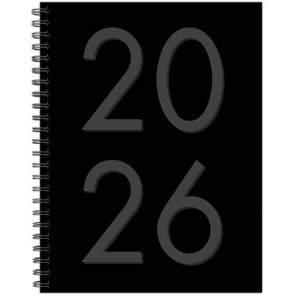 Black 2026 6.5" x 8.5" Weekly Monthly Softcover Planner