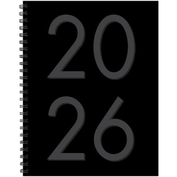 Black 2026 8.5" x 11" Weekly Monthly Softcover Planner