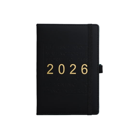 Black 2026 Daily Planner 365 Day Time Management Journal 152 Sheets 304 Pages for Students and Professionals 8.19 X 1.8 X 1.17 Inches