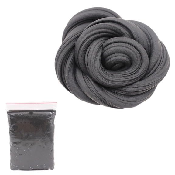 Black 20G Solid Color Butter Clay Black Stretchy Diy Sensory Putty Fluffy Texture Non Settling For Imaginative Play