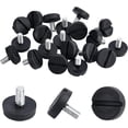thumbnail image 1 of Black 20PCS 12mmxM6 Thread Adjustable Furniture Levelers Screw in Threaded Galvanized Steel Screw Foot Levelers Screw On Furniture Glide for Table Chair Furniture Legs Black DIY, 1 of 9