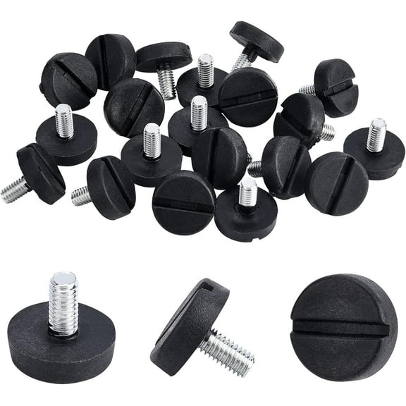 Black 20PCS 12mmxM6 Thread Adjustable Furniture Levelers Screw in Threaded Galvanized Steel Screw Foot Levelers Screw On Furniture Glide for Table Chair Furniture Legs Black DIY
