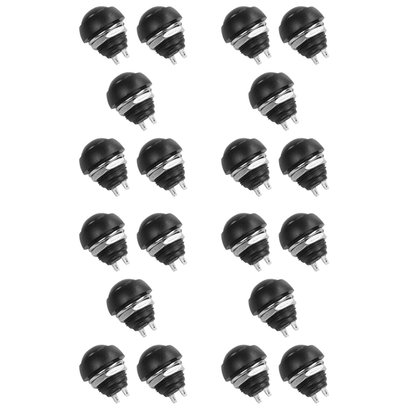 Black 20X Pcs 12mm Waterproof Momentary ON/ Push Button Round SPST Switch