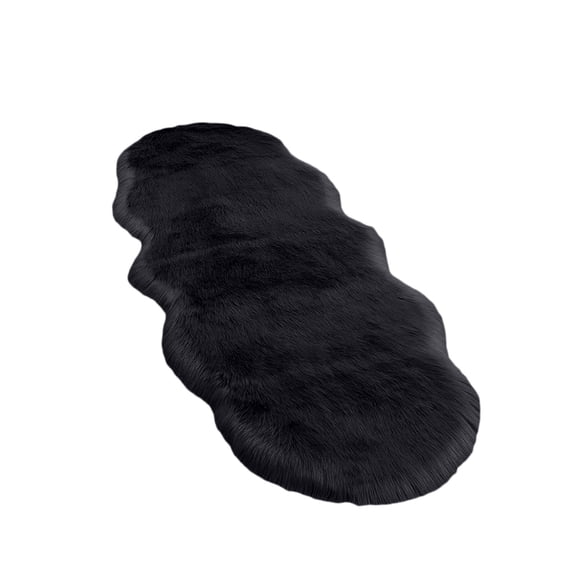 Black 20X55In Extra Large Long Plush Runner Rug For Bedroom Living Room Hallway Soft Fluffy Non Slip Machine Washable Gray