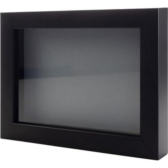 Black 20x30 Wood Shadow Box Display Frame with Grey Acid-Free Backing UV Acrylic & Hanging Hardware - with 3/4" Usable Depth - Great Magazine Display Frame Shadowbox