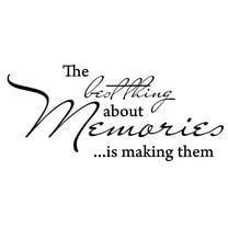 Black 22" x10" Decaltor BEST THING ABOUT MEMORIES Quotes Sayings Words Art Decor Lettering Vinyl Wall Art Inspirational Uplifting