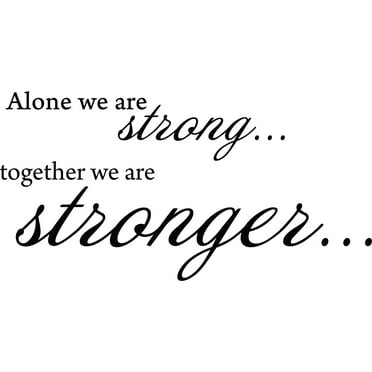 Black 22" x11" Decaltor ALONE WE ARE STRONG TOGETHER Lettering Wall Decal Sticker Sticker D?or Bible Verse Sticker