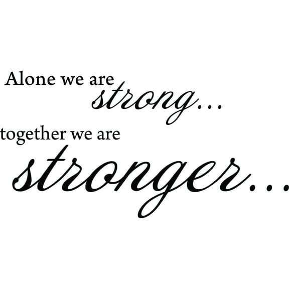 Black 22" x11" Decaltor ALONE WE ARE STRONG TOGETHER Lettering Wall Decal Sticker Sticker D?or Bible Verse Sticker