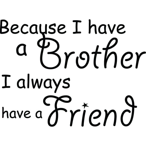 Black 22" x16" Decaltor Brothers Friends Kid Room Quotes Sayings Words Art Decor Lettering Vinyl Wall Art Inspirational Uplifting