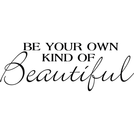 Picniva Be Your Own Kind of Beautiful Inspirational Quote Vinyl Wall Decal, Black, 22" x 8", Removable Self-Adhesive Home Decor for Living Room Decor
