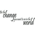 thumbnail image 1 of Black 22" x9" Decaltor Be The Change You Wish to See in The World - Gandhi Wall Quote Sayings Letters Decals Lettering Vinyl Sticker Sign, 1 of 1