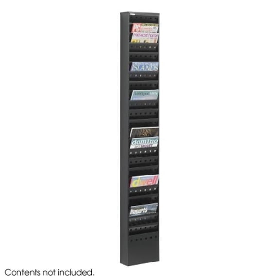 Black 23-Pocket Steel Magazine Rack