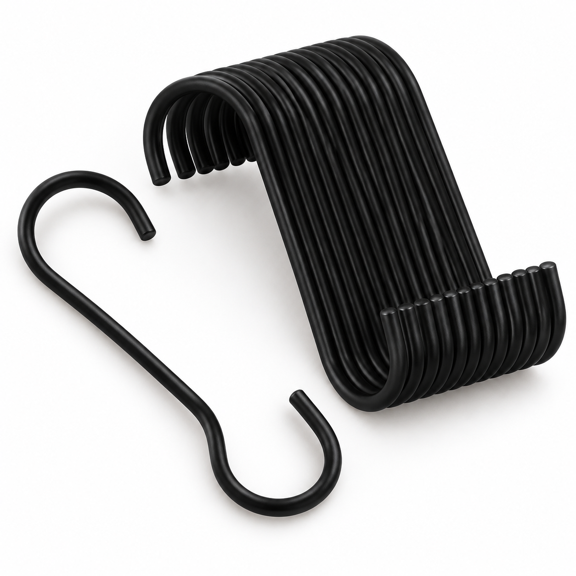 Black 24 Pack 10 Inch Garden Shepherds Hooks Multi-Use Hanging Hooks
