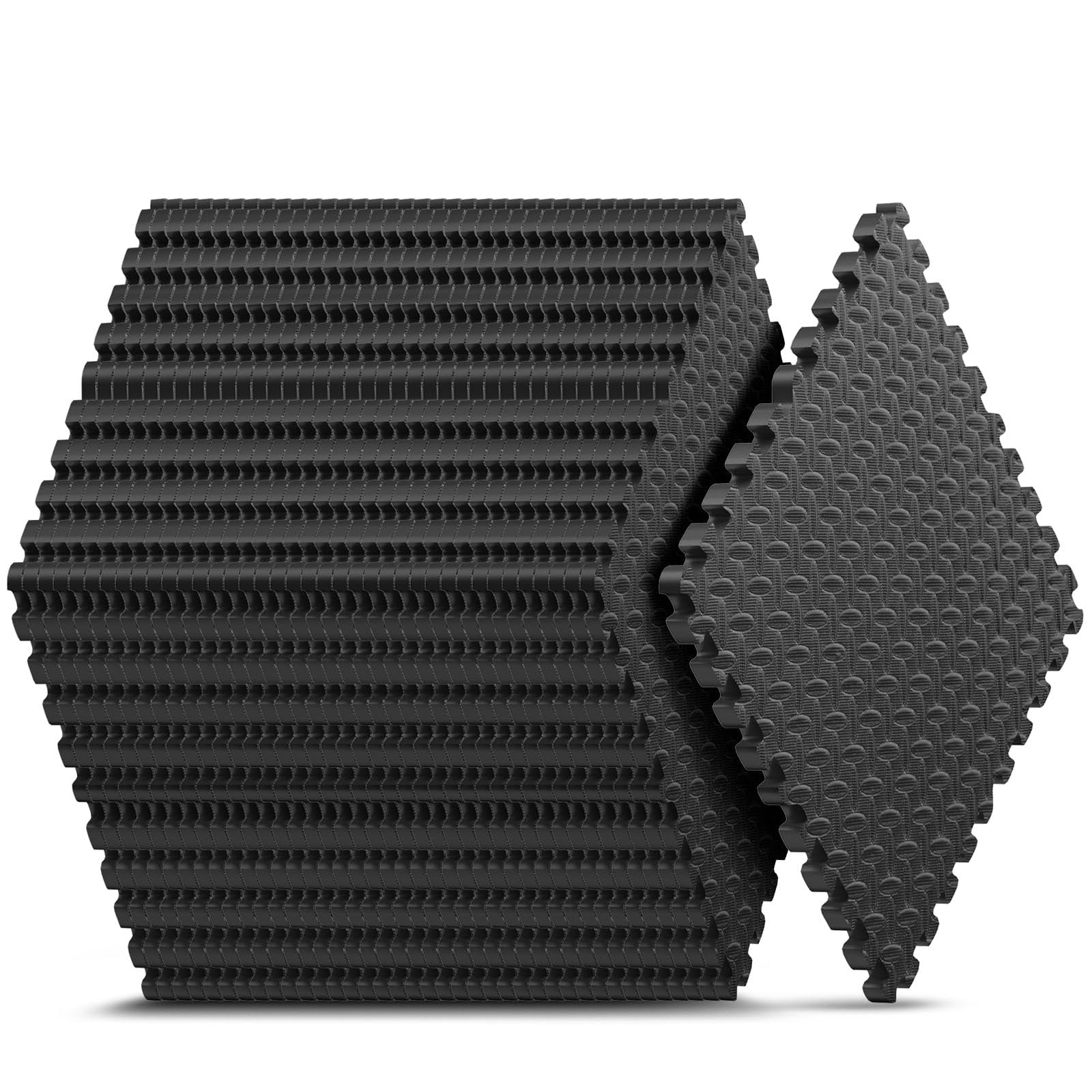 Black 24 Pack(96 SF) Interlocking Foam Floor Tiles Exercise Mat for Home Gym and Kids' Play Areas