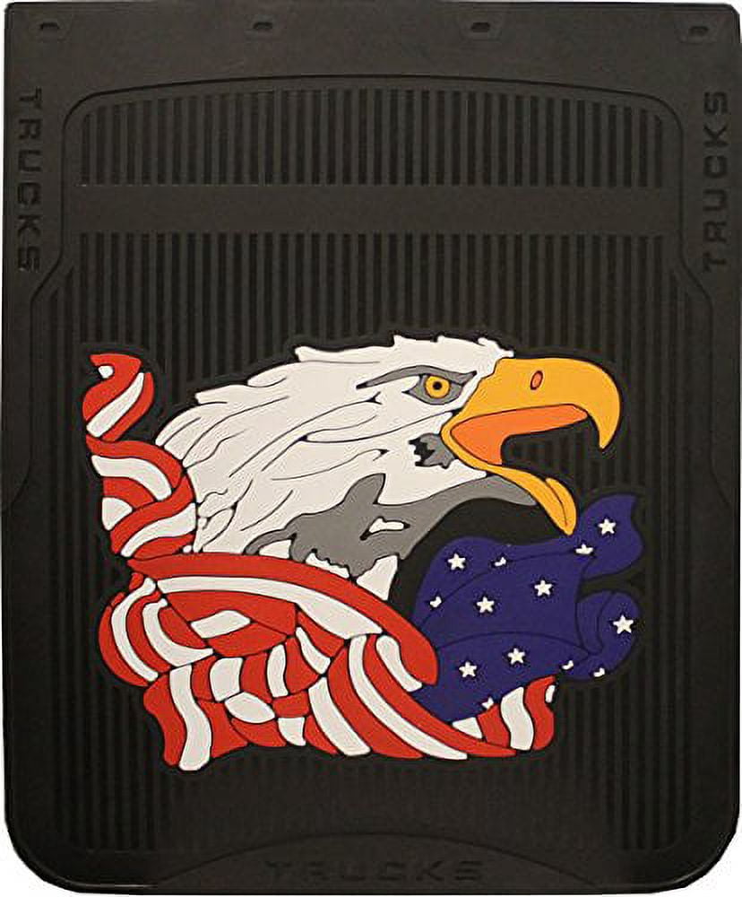 Black 24" x 30" "Patriotic American Eagle" Fiberglass Reinforced Rubber Semi Truck Mud Flaps- Pair