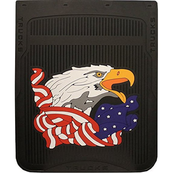 Black 24" x 30" "Patriotic American Eagle" Fiberglass Reinforced Rubber Semi Truck Mud Flaps- Pair