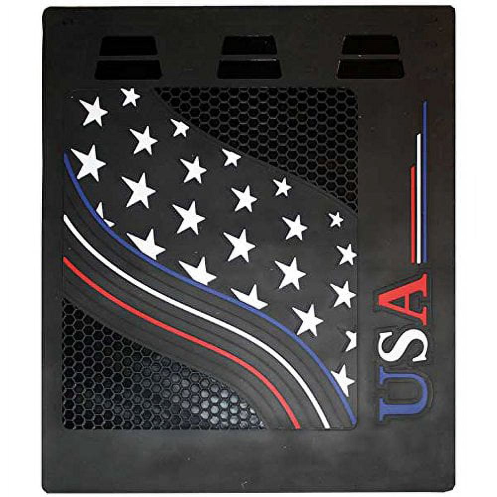 Black 24" x 30" "USA" Fiberglass Reinforced 1/4" Thick Rubber Semi Truck Mud Flaps- Pair