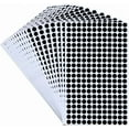 thumbnail image 1 of Black 240 Pcs Blank Round Stickers Flat PVC Black 10mm for Handwriting Photo Album Scrapbook Diary Craft Decoration, 1 of 3