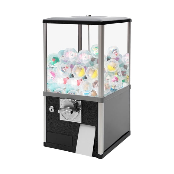 Black 25 Cent Coin Operated Vending Machines,Commercial Toy Capsule Gumball Machine,Candy Dispenser Prize Machine for Game Stores,Retail Stores