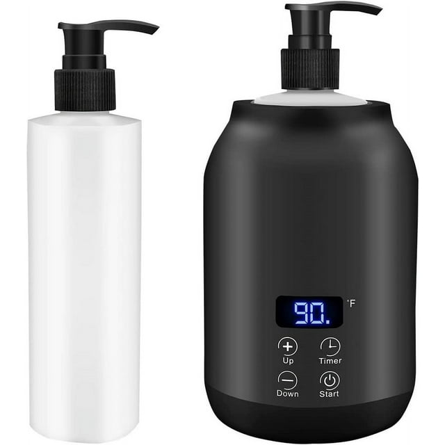(Black)250ML Electric Massage Oil Warmer Digital Lotion Cream Heater