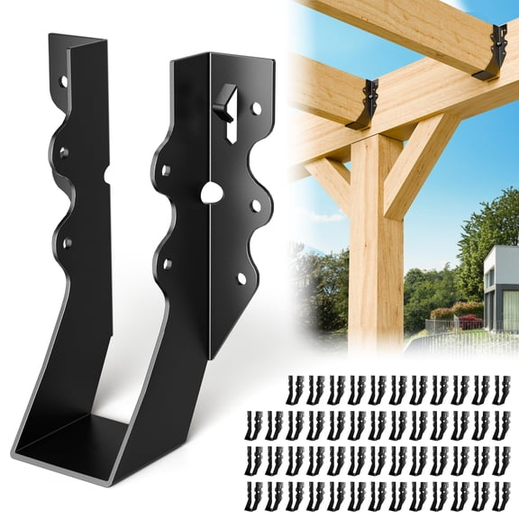 Black 25Pcs 2x6 Joist Hanger Hardware Brackets For Rafters Floor Decks Ceilings