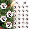 thumbnail image 1 of Black 26 Letter Christmas Tree Hanging Pendant with Reindeer Antler Decorative Balls Santa Hat 3.15" White Acrylic Discs Alphabet Keepsake for Holiday Xmas Winter Decor, 1 of 9