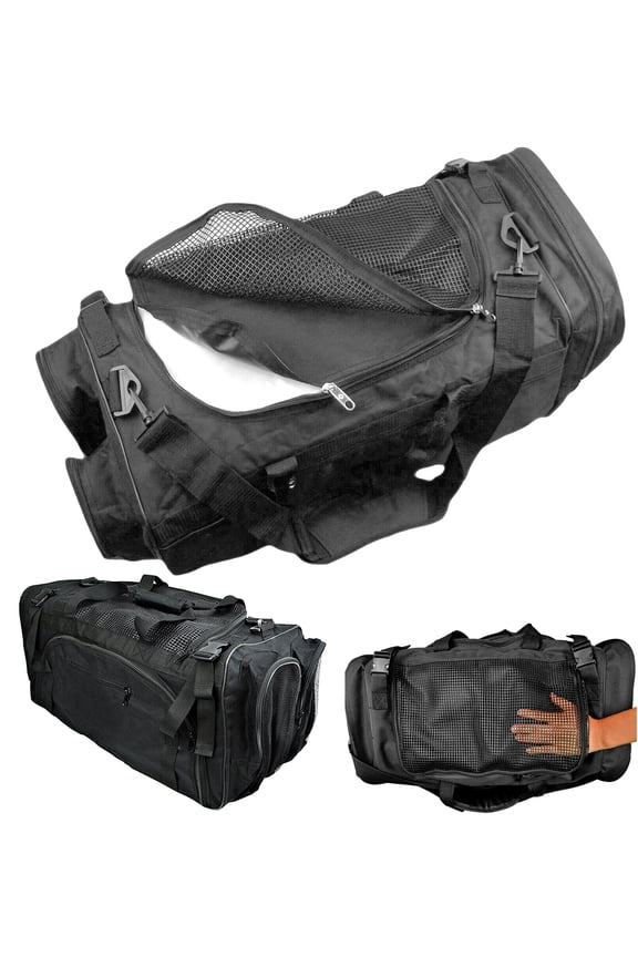 Black 28" Equipment Bag Taekwondo Karate MMA Gym Mesh Gear Bag for Martial Arts