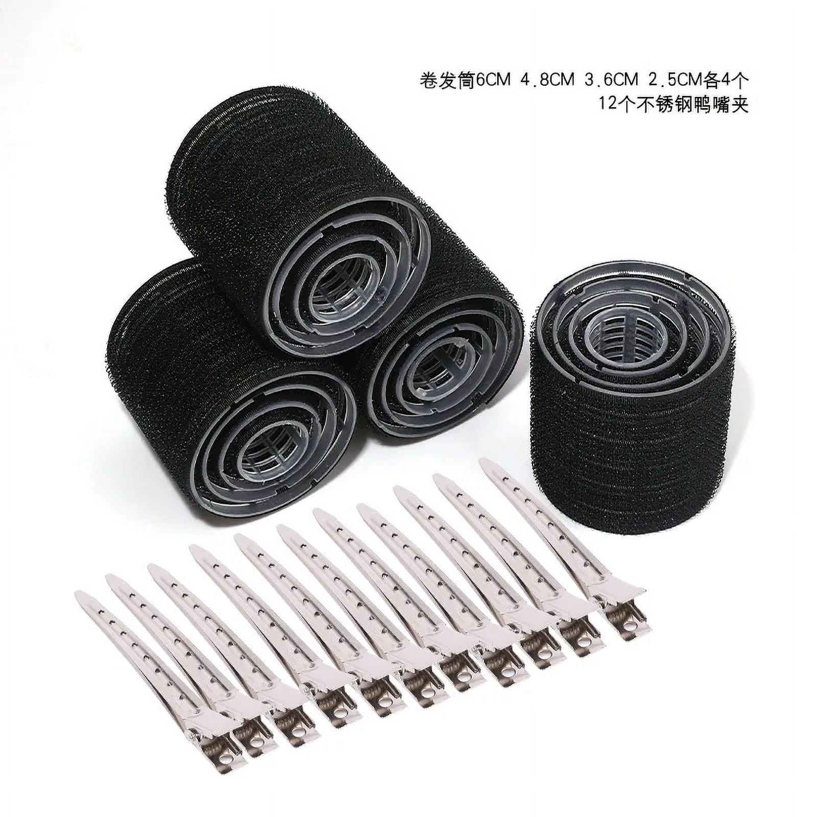 Black 28-Piece 19-35 Piece Heatless Hair Rollers Set with Clips and ...