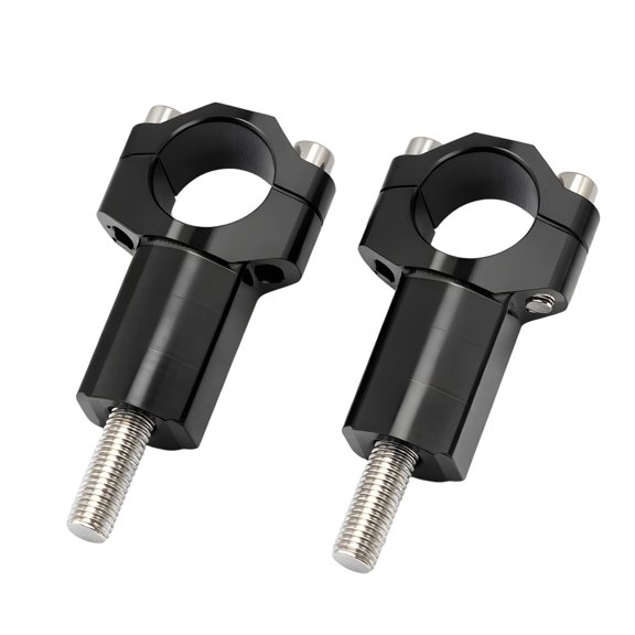 Black 28mm Motorcycle Handlebar Riser, 77mm / 3.03 in Overall Height, Off-set Design, CNC Aluminum Alloy Bar Clamp for KTM EXC XCW, Husqvarna, GASGAS