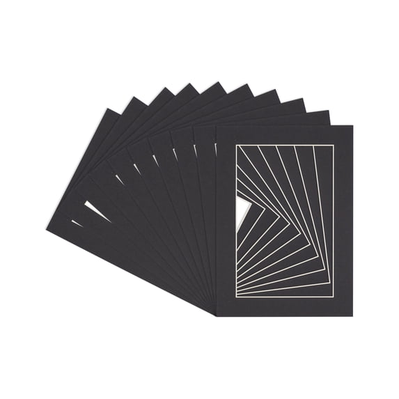 Black 28x40 White Picture Mats with White Core for 24x36 Pictures - Fits 28x40 Frame